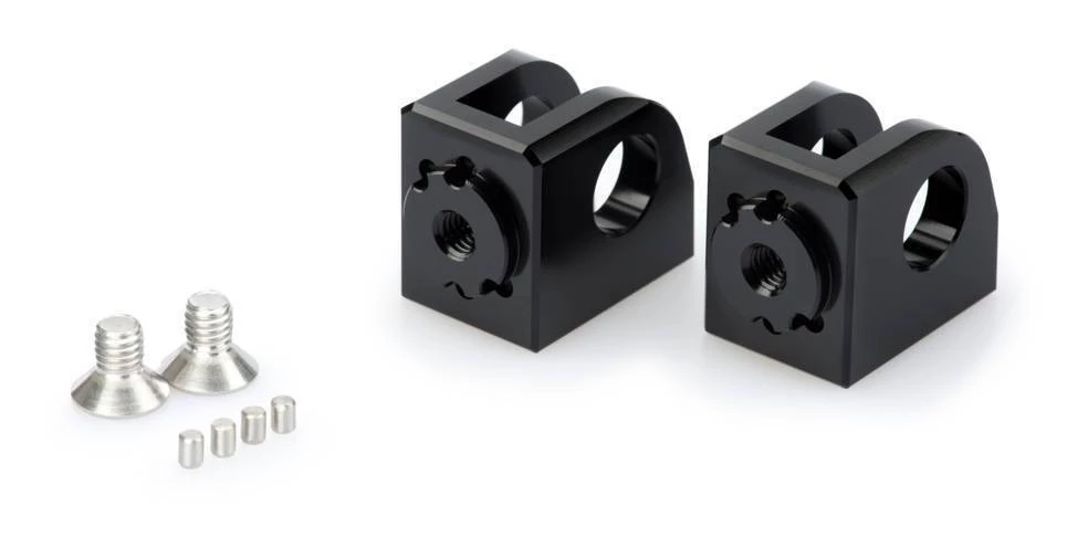 Puig Adjustable Rider Footpeg Mounts Kawasaki Z750 / Z1000 / Ninja 1000SX / H2 SX Black [Open Box]