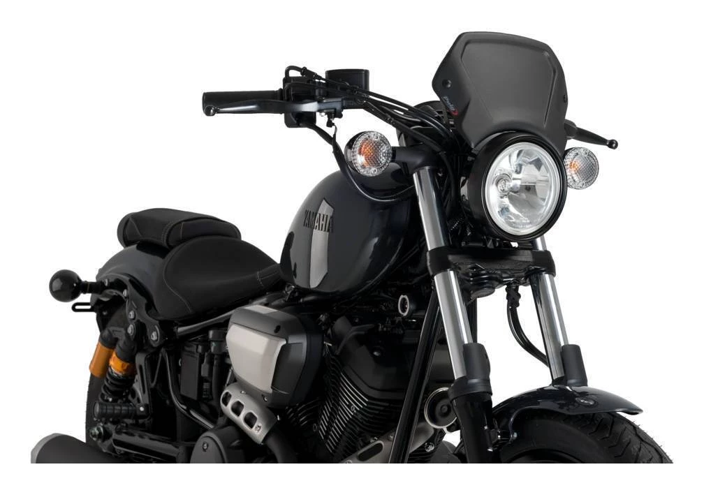 Puig Aluminum Front Plate Yamaha Bolt / R-Spec / C-Spec Black [Open Box] - Image 2