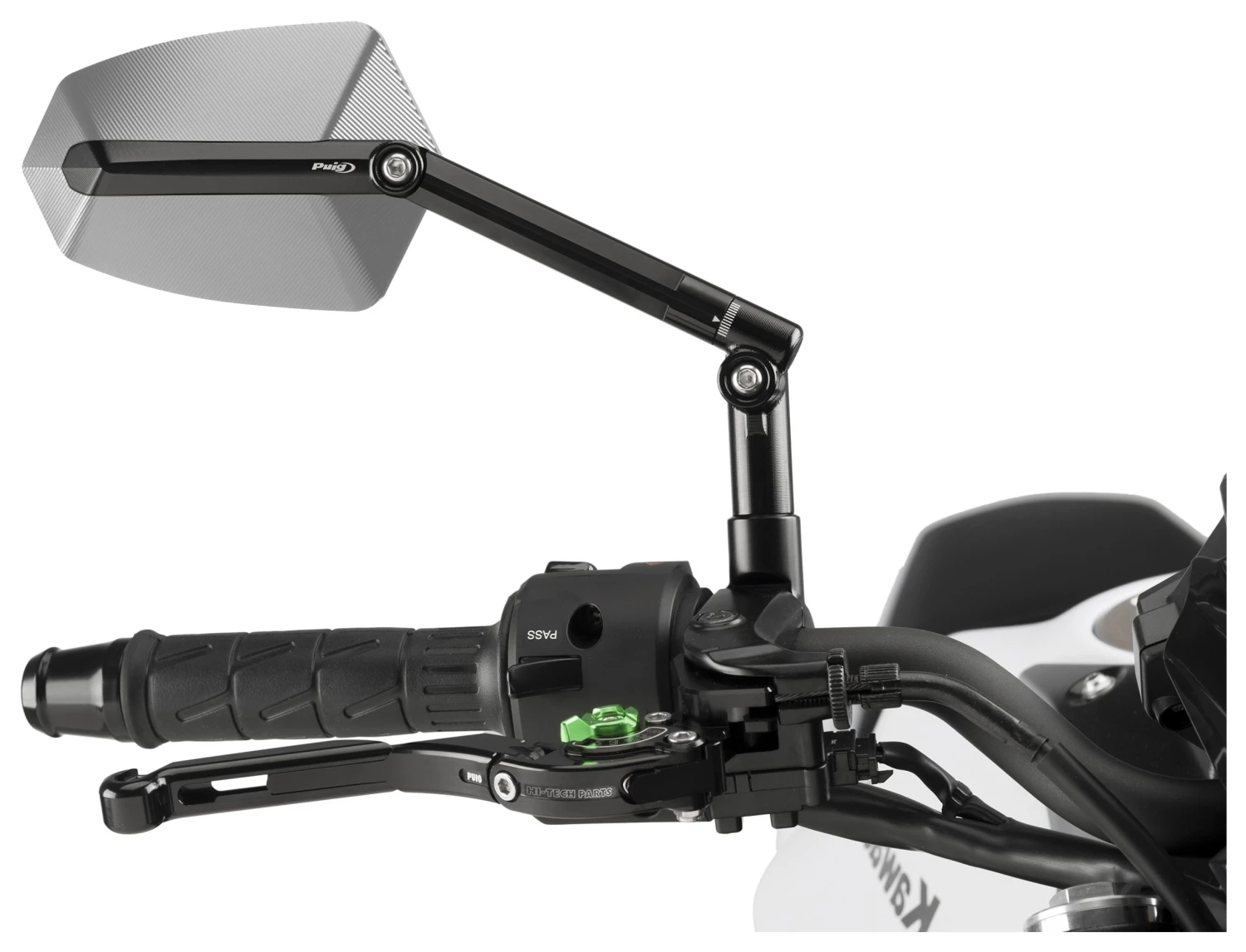 Puig GT Mirror Left Side / Black/Silver [Previously Installed] Left Side / Black/Silver [Open Box]