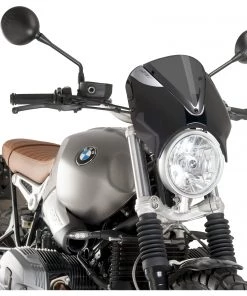 Puig Retrovision Windscreen BMW R nineT Scrambler 2016-2020 -Puig Sales Store puig retrovision windscreen bmw rnine tr9 t black dark smoke 2