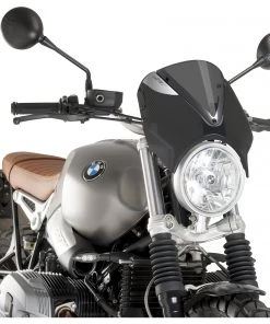 Puig Retrovision Windscreen BMW R nineT Scrambler 2016-2020 -Puig Sales Store puig retrovision windscreen bmw rnine tr9 t carbon fiber look dark smoke 2