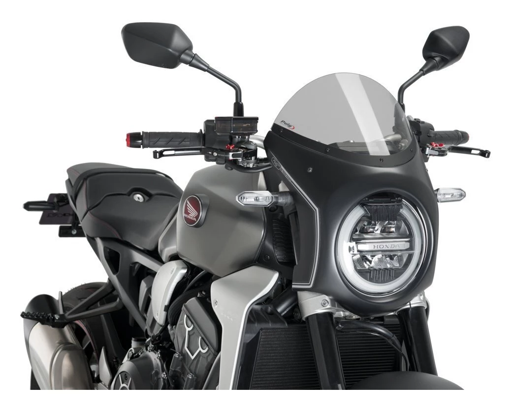 Puig Semi-Fairing Windscreen Honda CB1000R / CB650R Matte Black/Light Smoke [Open Box]