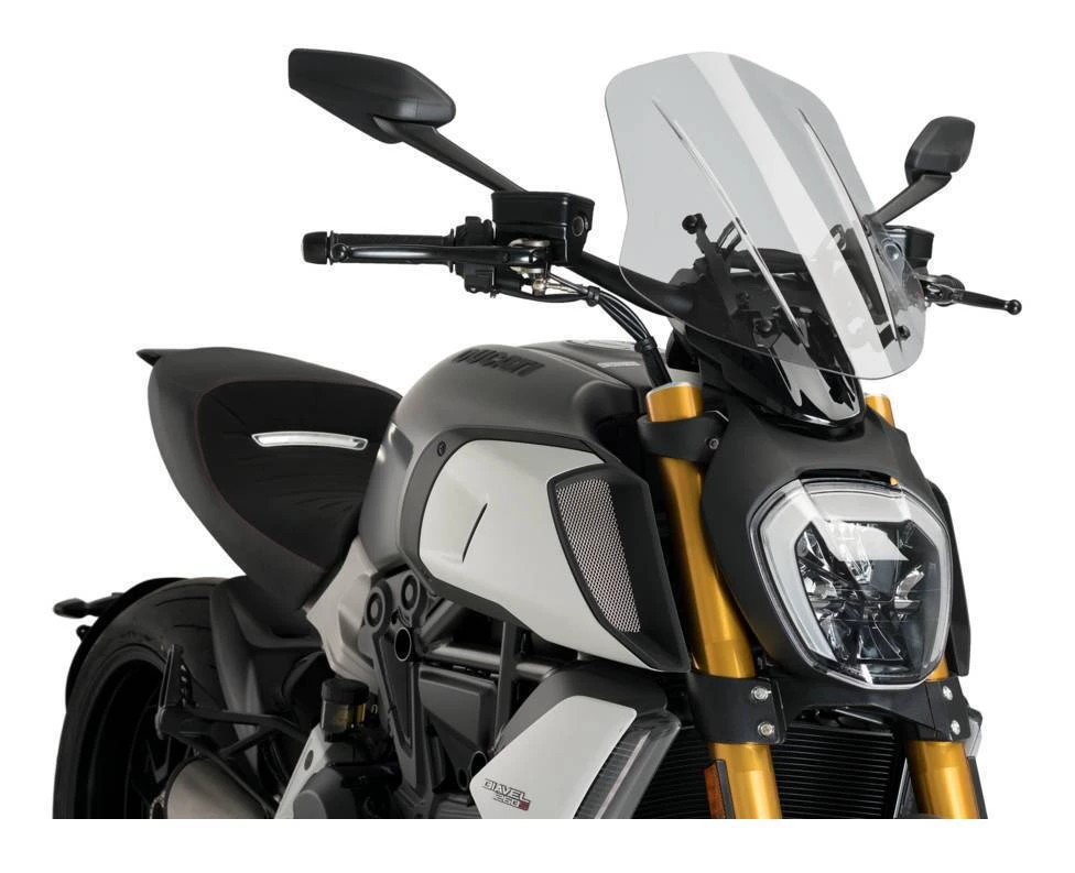 Puig Touring Naked New Generation Windscreen Ducati Diavel 1260 / S 2019-2021 Smoke [Open Box] - Image 2